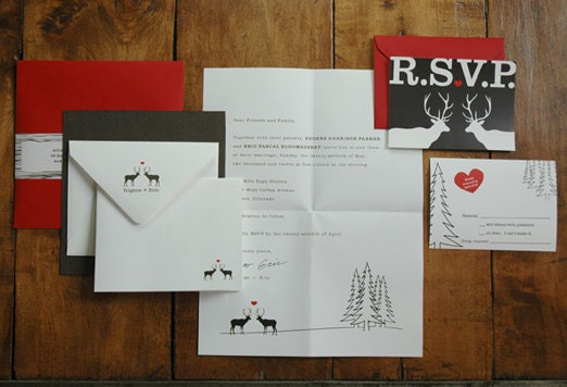 Unique Wedding Invitation - The Letter: Deer
