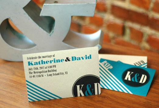 Unique Wedding Invitation - The Pocket: Chevron