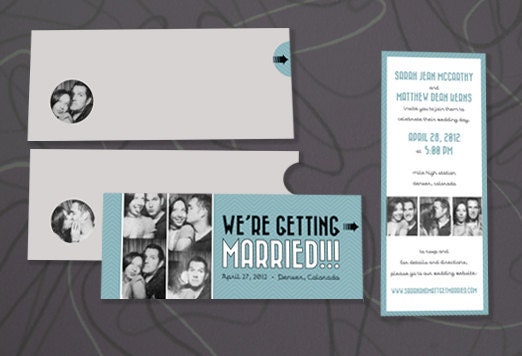 Unique Wedding Invitation - The Slider: Photobooth