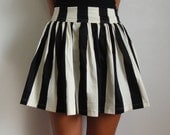 Black and White Striped puff, mini skirt
