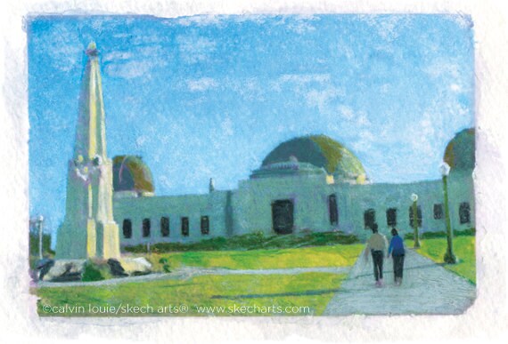Griffith Observatory, Los Angeles, Signed Art Print
