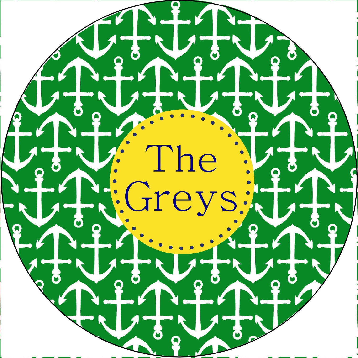 Personalized Melamine Plate ANCHORS AWAY