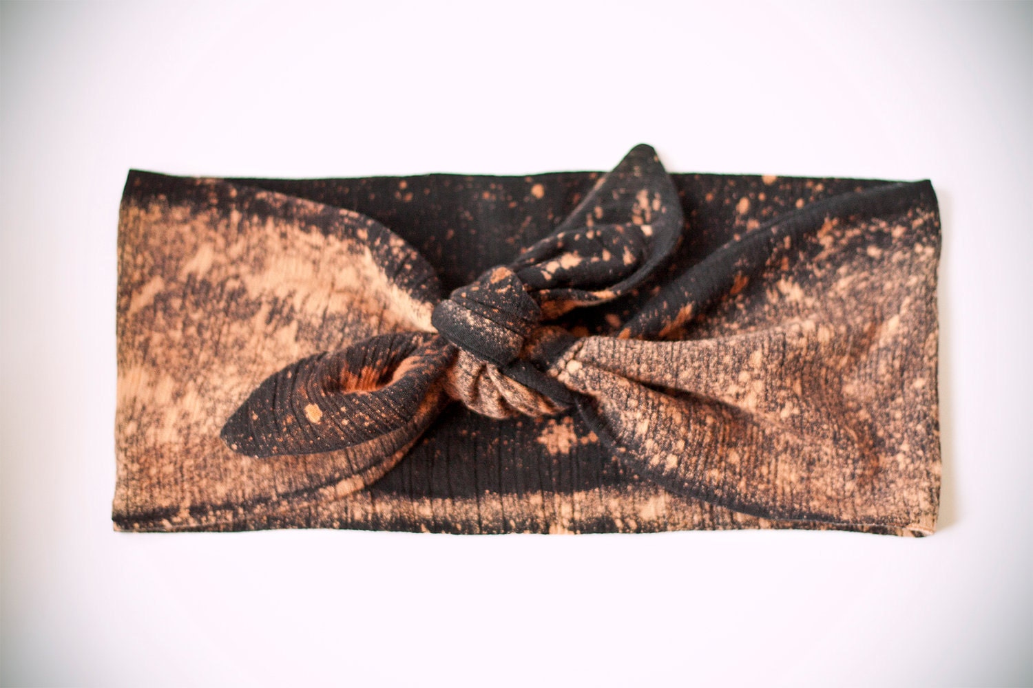 indian cotton fabric, dyed, black and rust headband