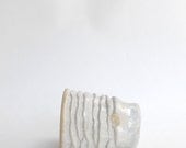 Nougat/Cream brush holder. stoneware. pottery.