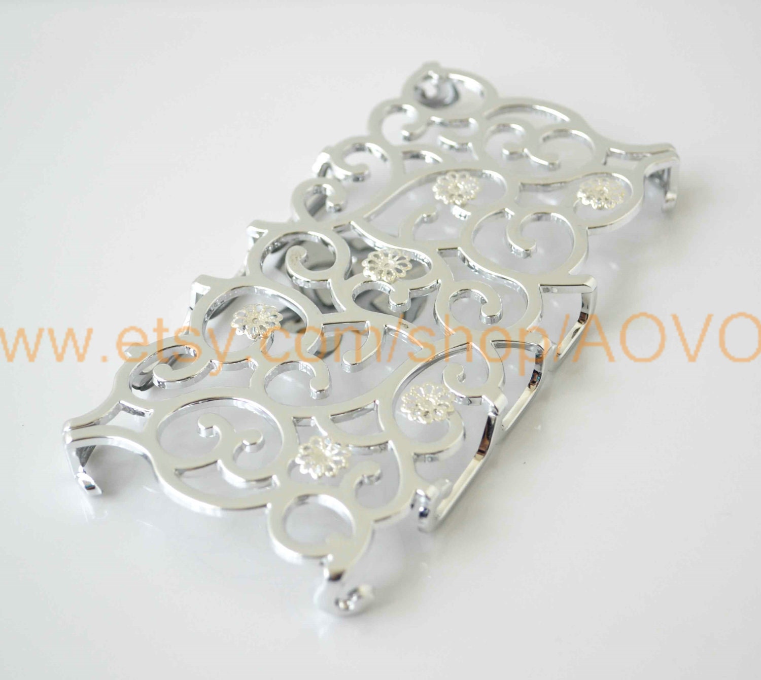 Iphone 5 silvery curve Case with silvery flower fit Iphone 5, iphone 5gFrom AOVOA