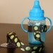 Bottle Tether, Toy Tether, Sippy Strap with Suction Cup-Green Polka Dots