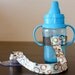 Bottle Tether, Toy Tether, Sippy Strap with Suction Cup-Polka Dots