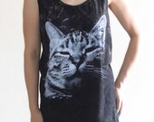 Kitty Cat Kitten Cute Animal Style Cat Tee Cat Shirt Unisex Tshirt Women T-Shirt Men T-Shirt Animal Shirt Bleach Black Dress Shirt Size M