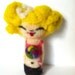 needle felted blond lollipop doll brooch
