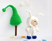 Small Boy Doll in the rabbit wear - pdf knitting pattern