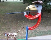 Metal Sculpture Bird Hunter Bird Dog Horseshoe Yard Art Garden Art Indoor Outdoor