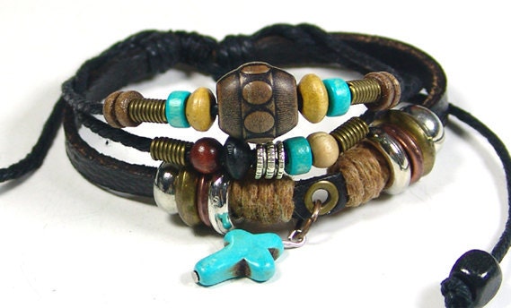 Jewelry Bracelet Charm Bracelets Leather Bracelet Bangle Bracelet with Cross