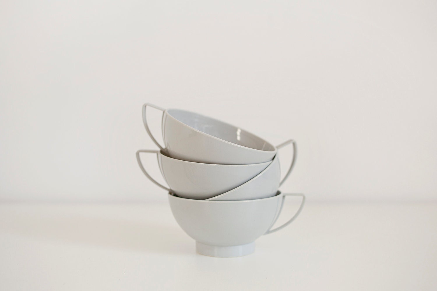 Grey Vintage Plastic Teacups
