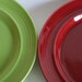 Metlox Colorstax plates, fern green, cranberry
