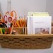 office organizer desk accessory oak basket