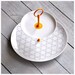 Ova: Geometric Design Cake Stand, Yellow Dot, White Circles, 2 Tier Cupcake Stand, Serving Tray, Gift Set