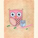 Cute Owl nursery art print. Kids room wall art. Sweet cute character for wall decor. Bird image for children. Fits 8x10 frame opening