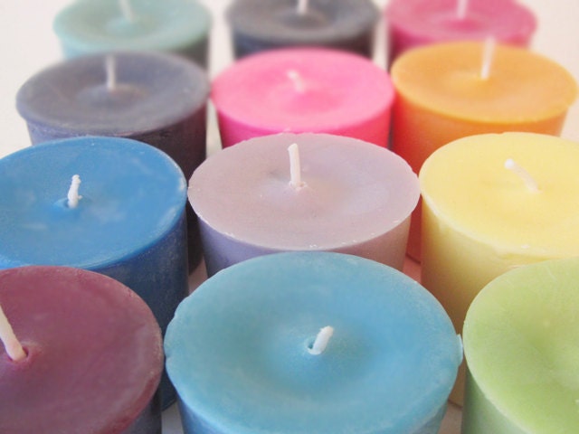 YOU PICK four 100% natural soy  highly scented votive candles.
