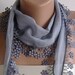 Elegance Grey Shawl / Scarf with Lacy Edge