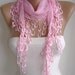 Pink and Elegance Shawl with Lace Edge