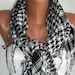 Turkish Scarf - Fashion Shawl - Cotton Scarf - Headband - Necklace Shawl -Black and White