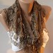 Brown lace and Elegance Shawl / Scarf - with Lace Edge