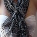 Grey - Elegance Shawl / Scarf with Lacy Edge
