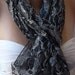 Grey - Elegance Shawl / Scarf with Lacy Edge