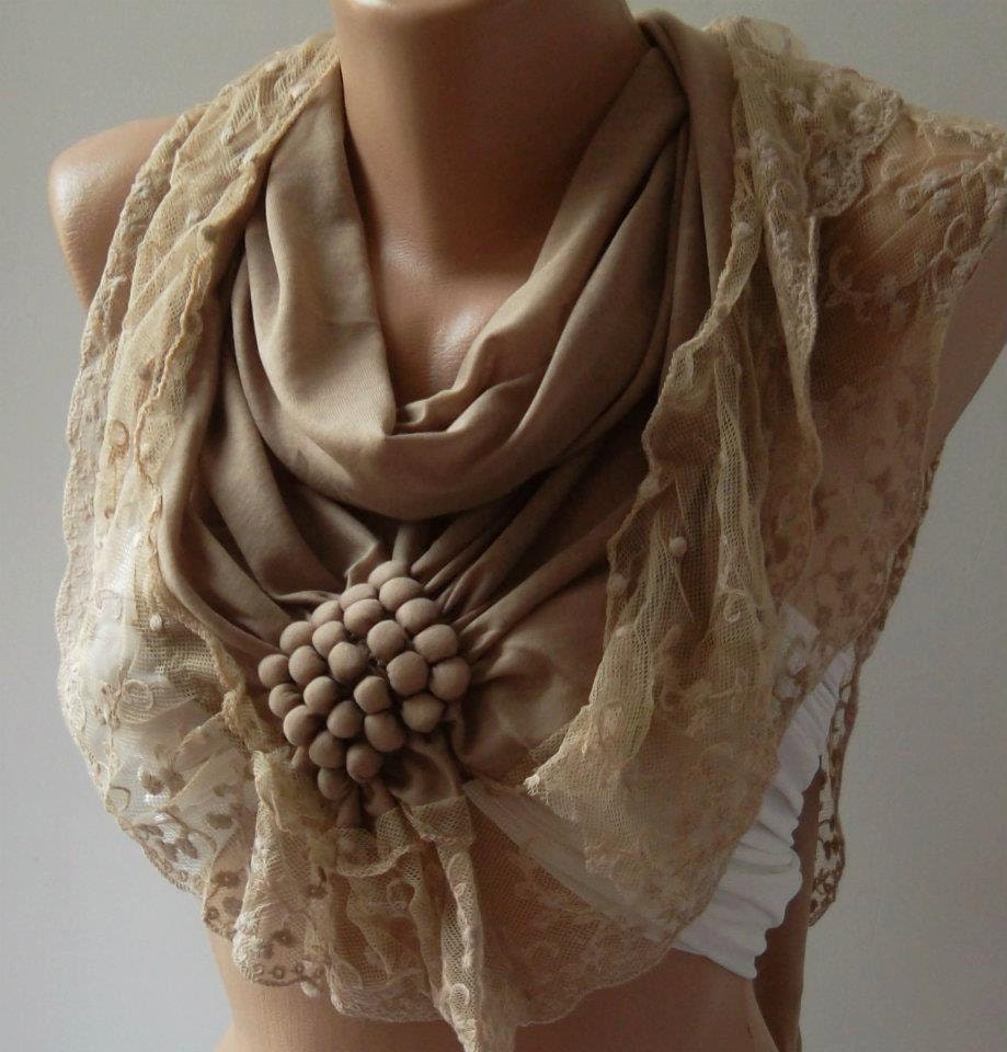 Super Elegant - Caramel Scarf Feminine Scarf / Shawl---Mothers Day Gift