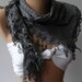 RESERVED FOR NIKI - Grey - Elegance Shawl / Scarf with Lace Edge