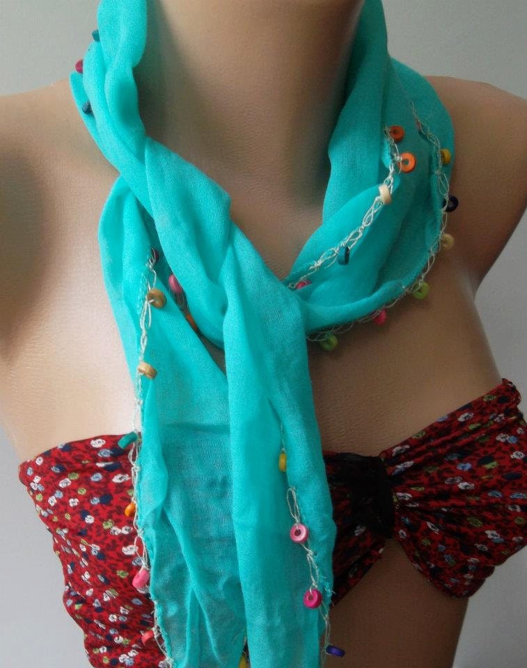 Cotton Elegance Shawl / Summer Scarf