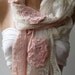 pink Cotton Rose Shawl/ Scarf - Headband -Cowl with Lace Edge