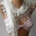 womann White  Elegant and feminine scarf  lace scarf