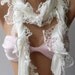 White - Elegance Shawl / Scarf with Lace Edge