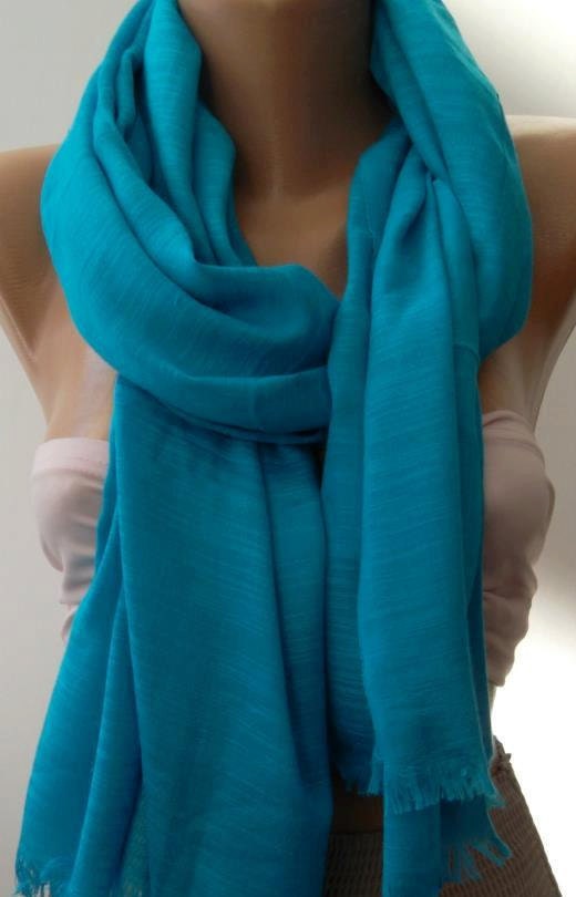 Soft Linen - Blue / Elegance - Shawl / Scarf