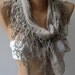 Grey - Elegance Scarf -Shawl ,with Lace Edge.