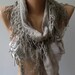 Grey - Elegance Scarf -Shawl ,with Lace Edge.