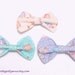 Kawaii / Sweet Lolita / Fairy Kei Pastel Cupcake Print Fabric Bow Alligator Hair Clip - Set of 3