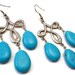 Turquoise and Antiqued Silver Chandelier Earrings