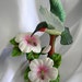 Green Hummingbird and White Hibiscus Porcelain Figurine - Signed GALLERY ORIGINALS (Avon) - Vintage 1984 - Mint
