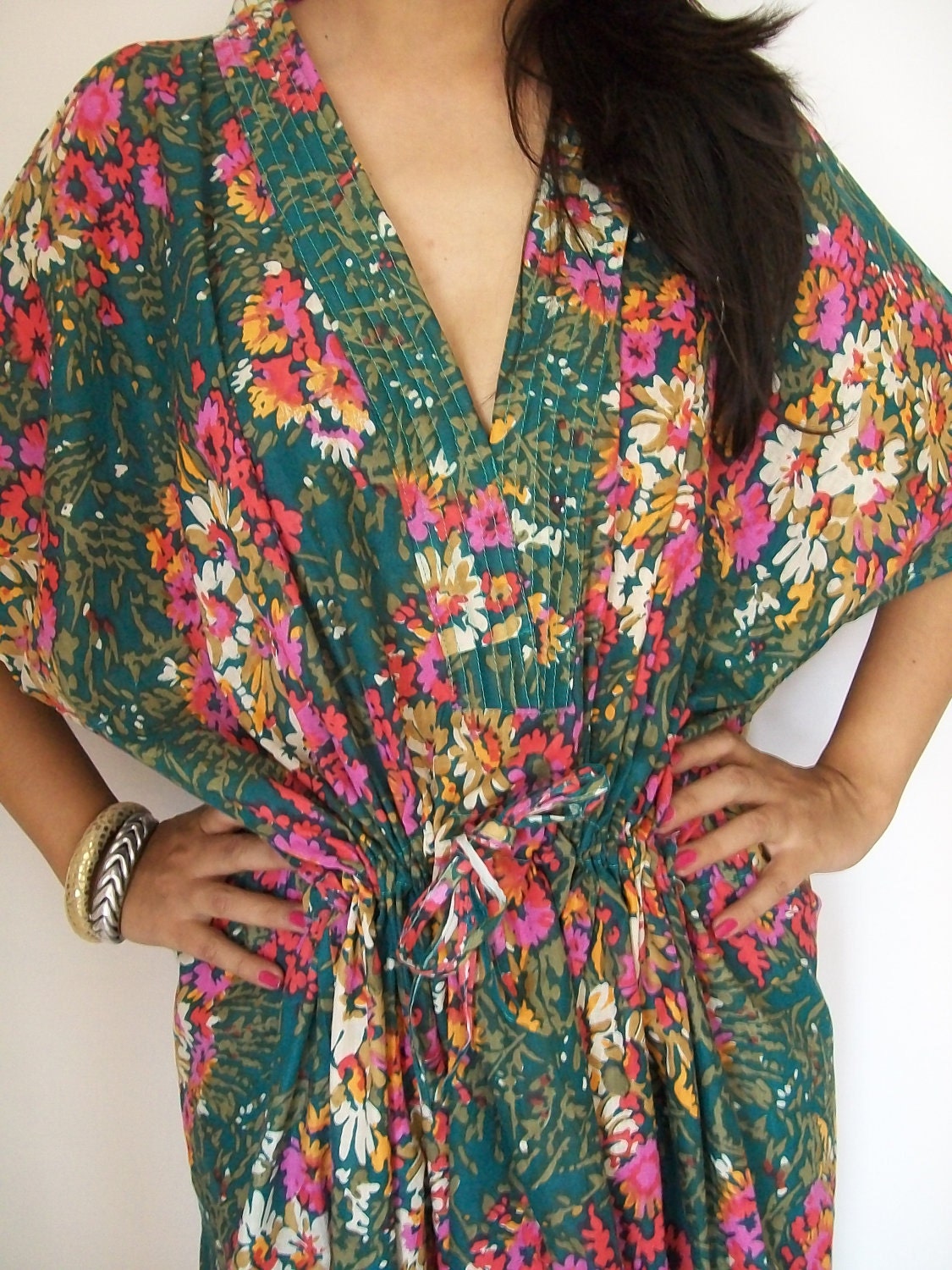 Floral Kaftan , Caftan, Perfect long dress, Spa Robe, For to be Moms, beach cover up, Sleepwear, Best Gift for her