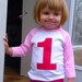 Pink and White Raglan Birthday Shirt T Shirt for Girls First 1st Birthday
