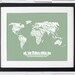 Oh The Places You'll Go - World Word Map with Dr. Seuss Quote - Baby Shower Gift or Child's Bedroom