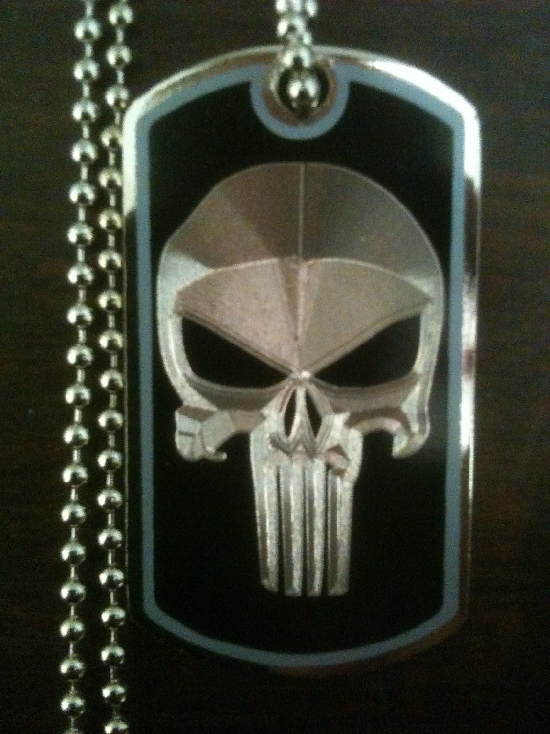 PUNISHER SKULL Dogtag w/ Ball Chain