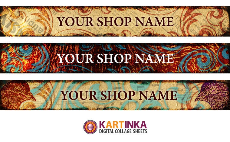 ETSY SHOP BANNERS Vintage pigeons - downloadable, printable images for variable purposes - bookmarks - greeting cards - scrapbooking supply