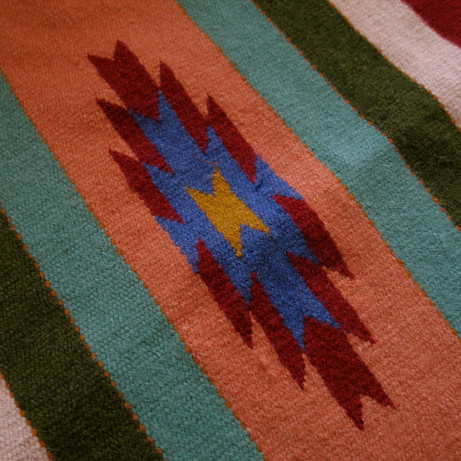 Vintage Wool Aztec Rug