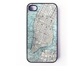 iPhone 4 Case - New York City Vintage Map-- cover for iPhone 4 and iPhone 4s