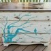 Distressed, Three-Drawer Vintage Dresser with Branch and Bird design