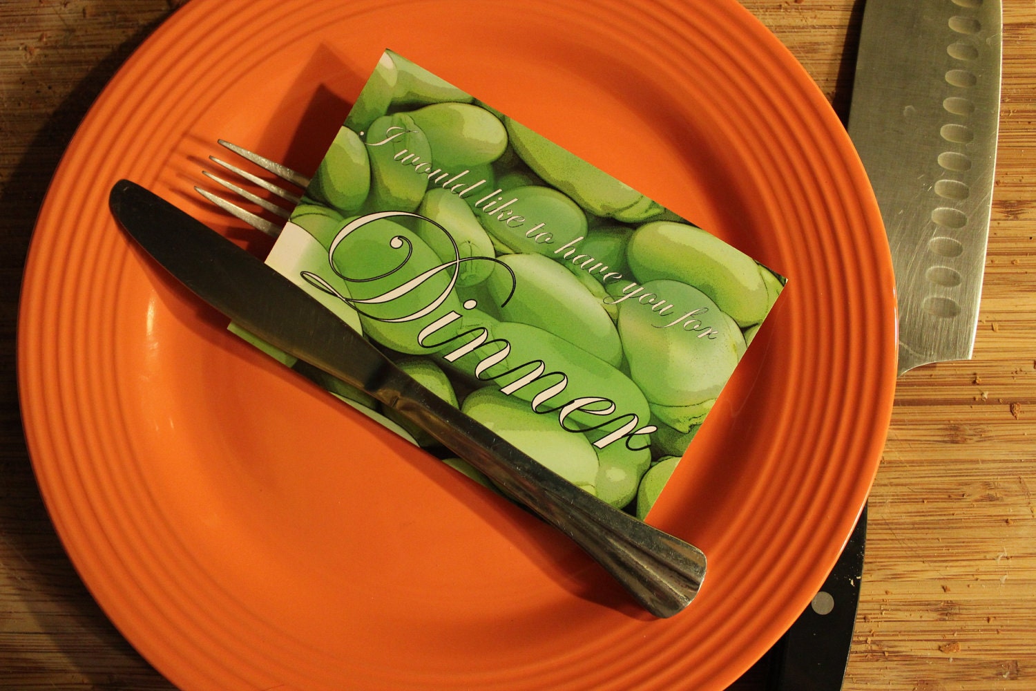 I would like to have you for dinner - with some fava beans and a nice chianti - postcard