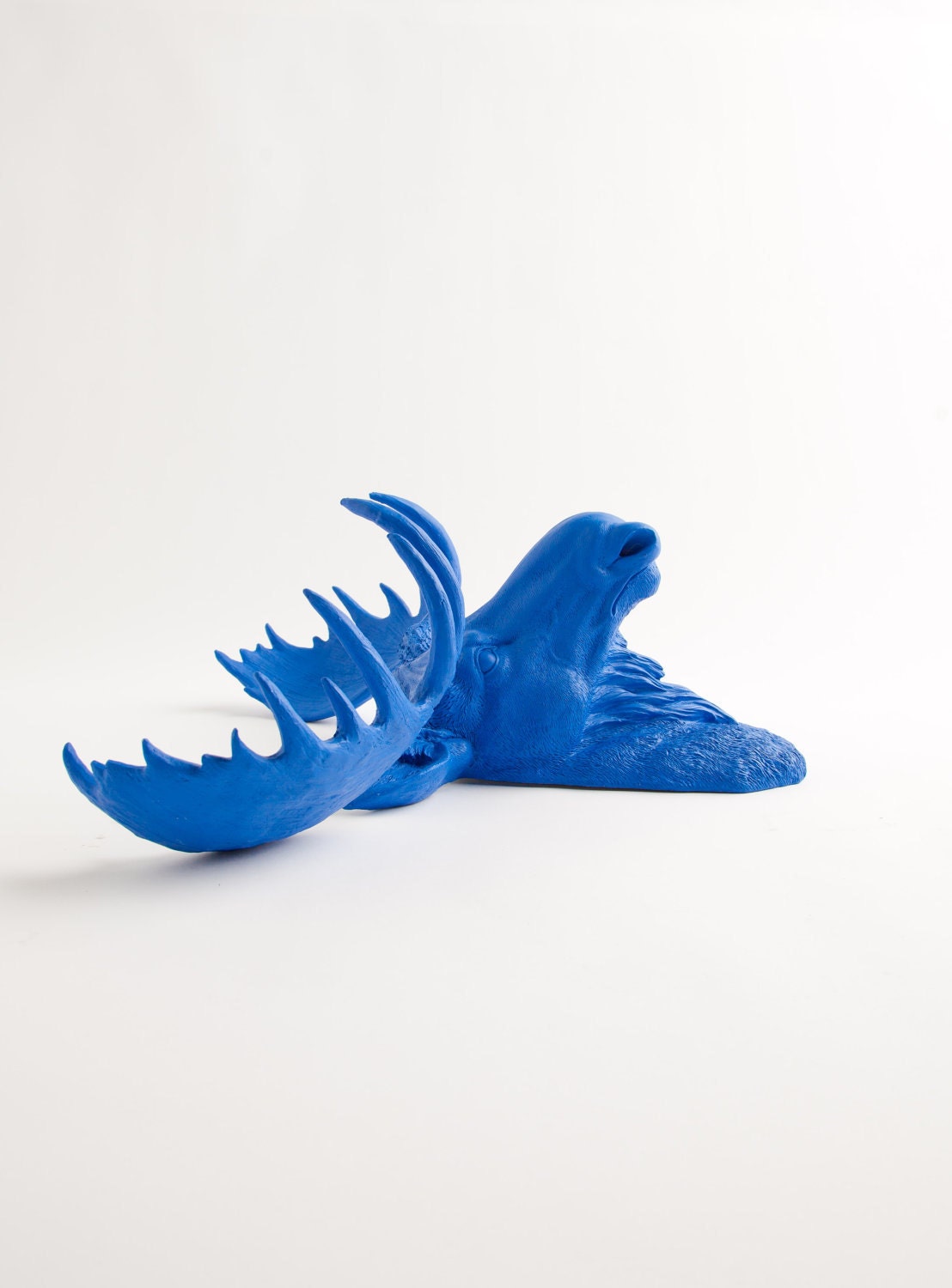 Faux Taxidermy - The Maxwell - Resin Moose Head- Moose Resin Ocean Blue Faux Taxidermy- Chic & Trendy